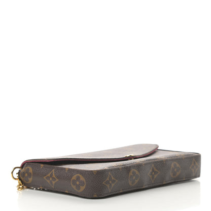 Louis Vuitton Monogram Pochette Felicie Chain Wallet Fuchsia 4 of 15