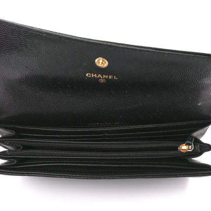 Chanel Caviar Quilted Large Boy Gusset Flap Wallet Black 5 of 13