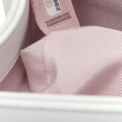 Chanel Calfskin Pearl Chevron Quilted Medium Boy Flap White 7 of 10