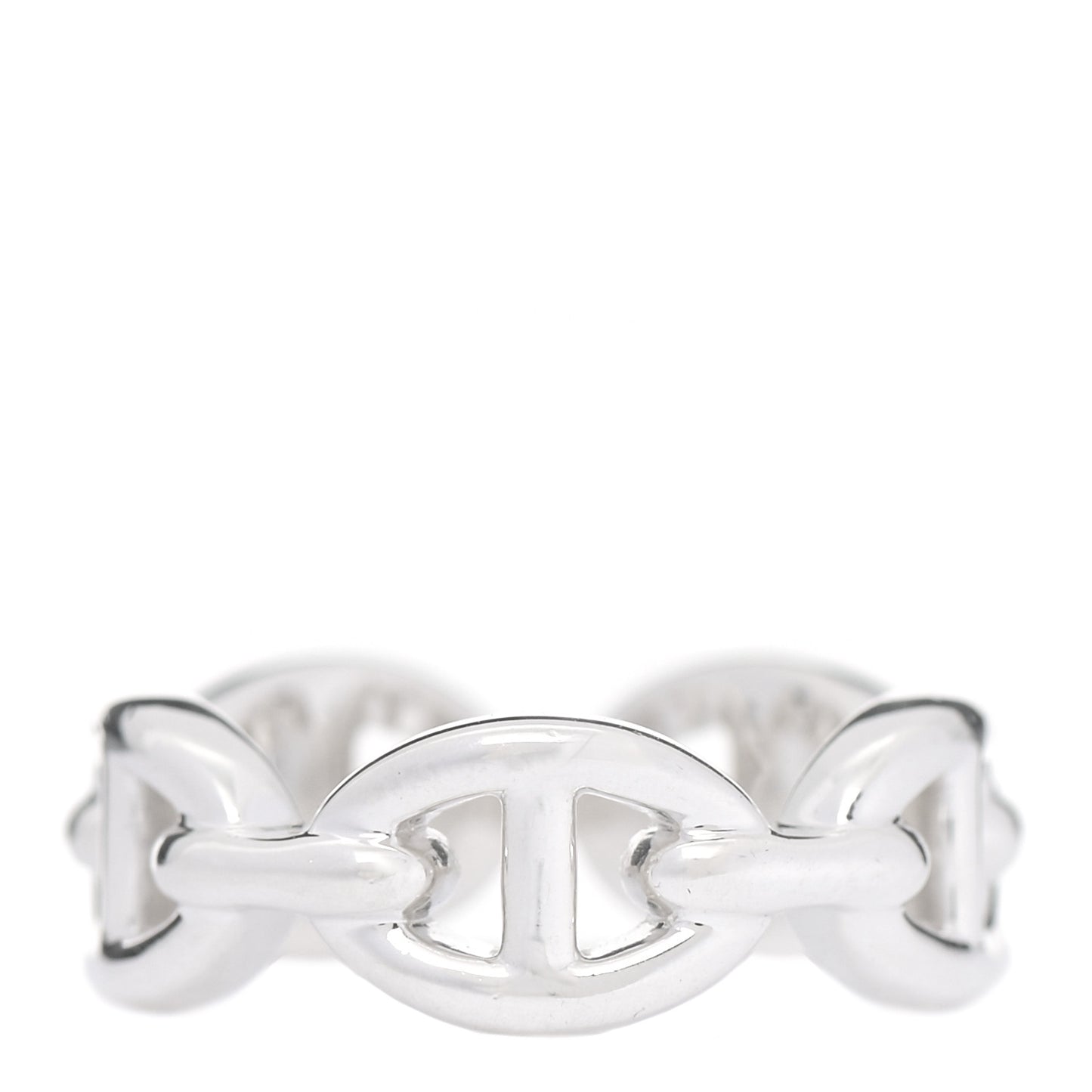 Sterling Silver PM Chaine d'Ancre Enchainee Band Ring 50 5.25