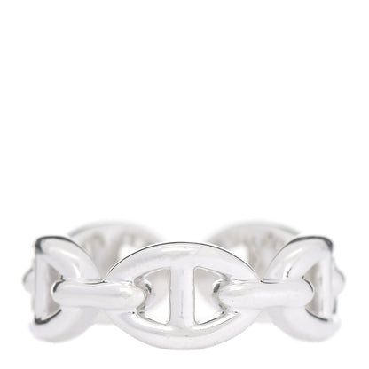 Hermes Sterling Silver PM Chaine d'Ancre Enchainee Band Ring 50 5.25 1 of 9