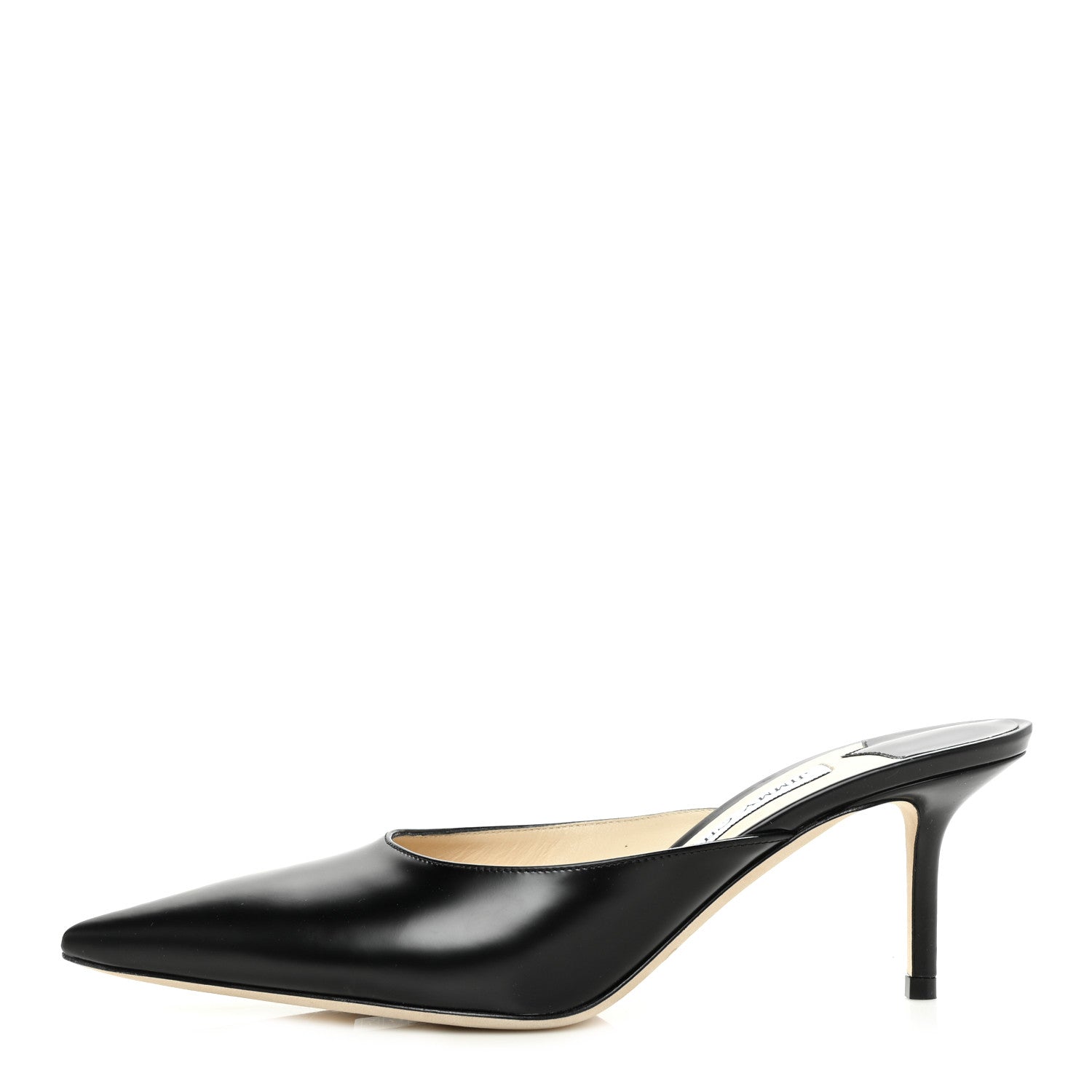 Jimmy Choo Liquid Calfskin Rav 65 Pointed Toe Mule Pumps 39.5 Black 1 of 7