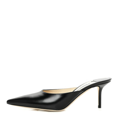 Jimmy Choo Liquid Calfskin Rav 65 Pointed Toe Mule Pumps 39.5 Black 1 of 7