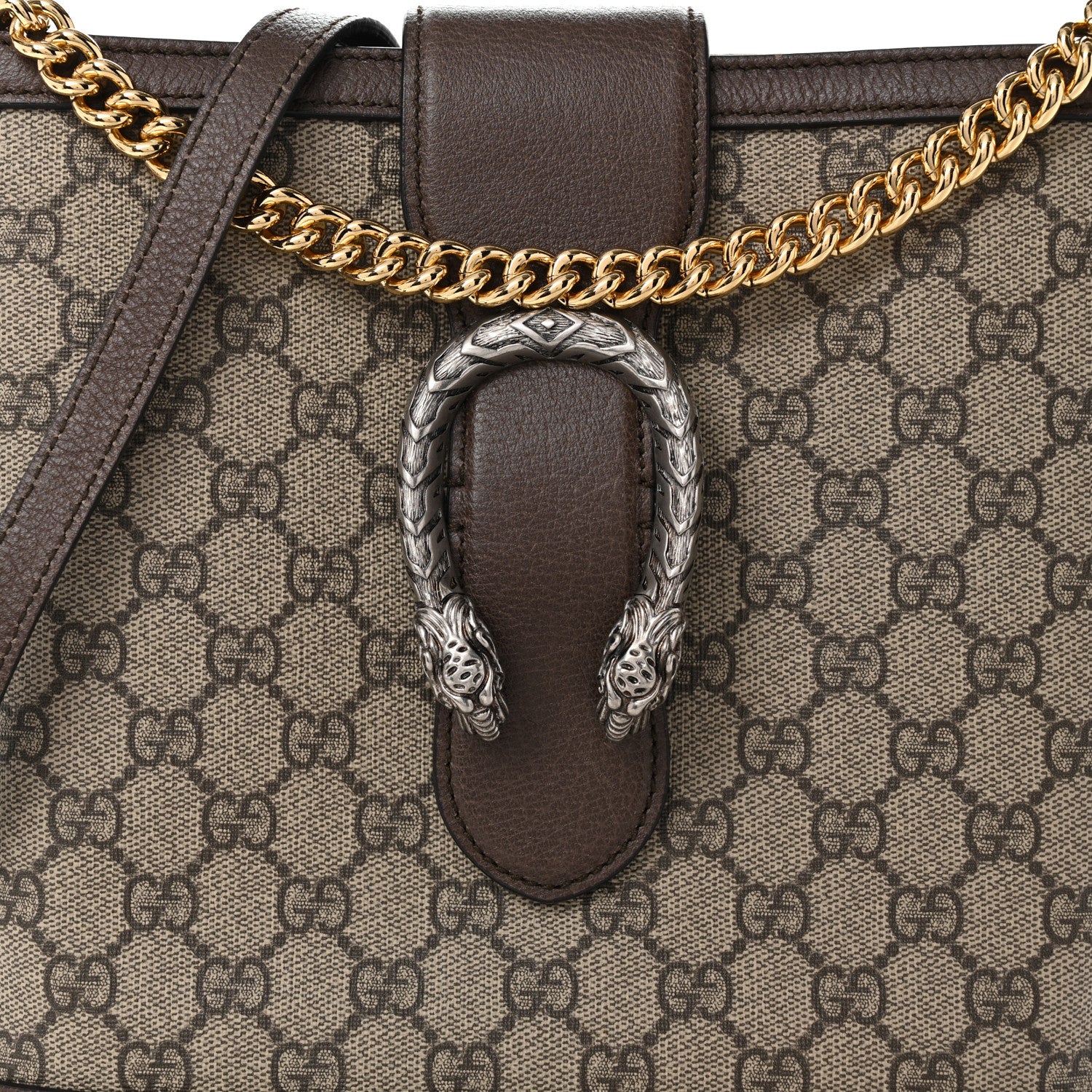 Gucci GG Supreme Monogram Medium Dionysus Bucket Bag Beige New Acero 8 of 10