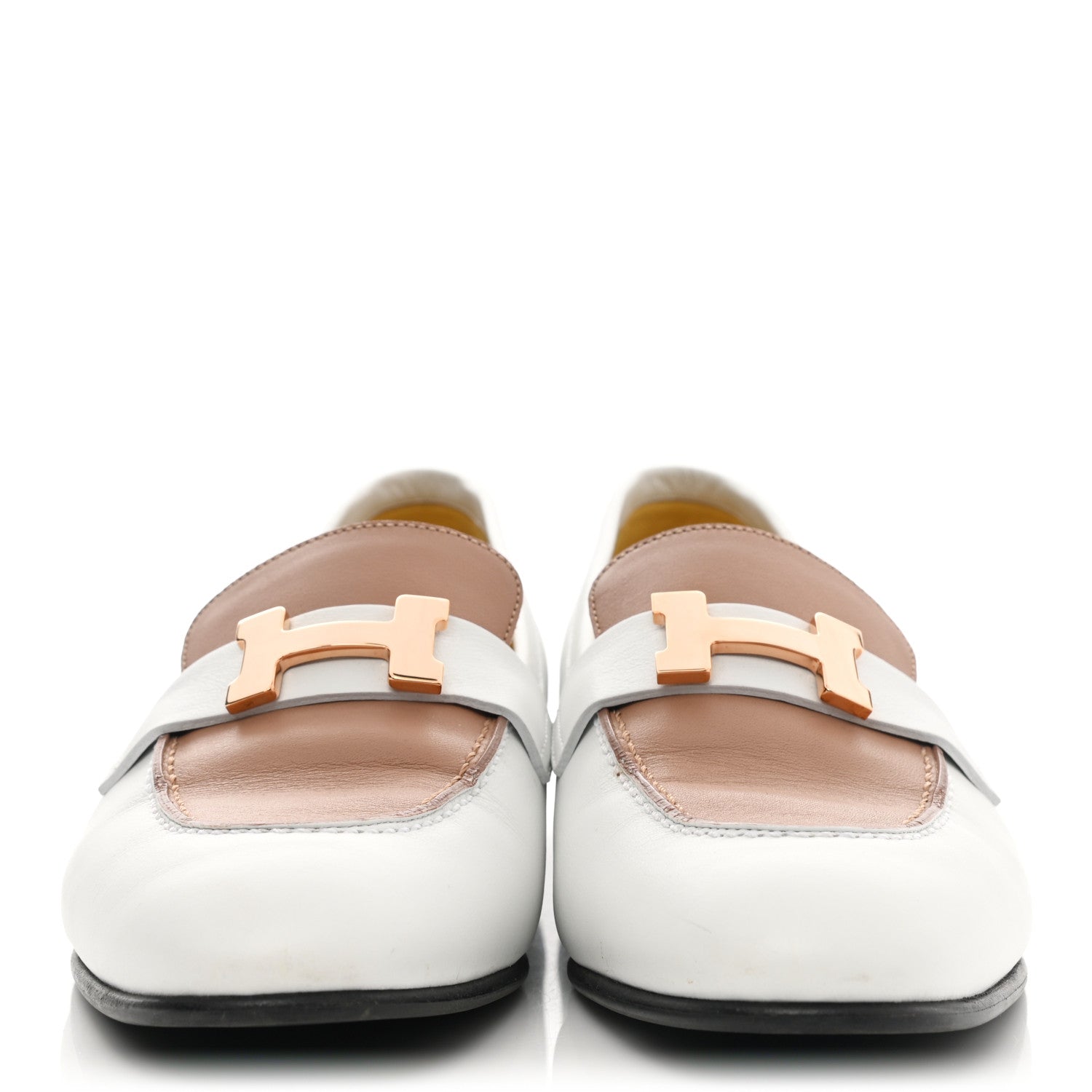 Hermes Calfskin Womens Paris Loafers 36 White Bois De Santal 2 of 15