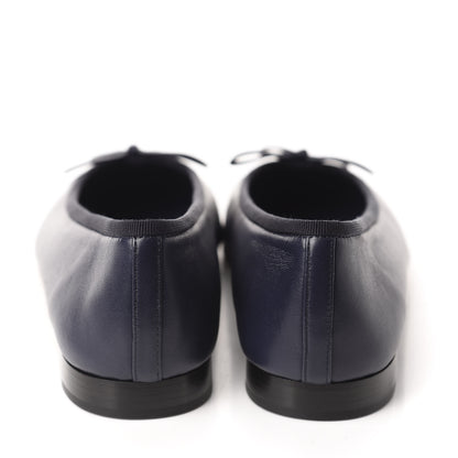 Chanel Lambskin CC Cap Toe Ballerina Flats 39 Navy 5 of 10