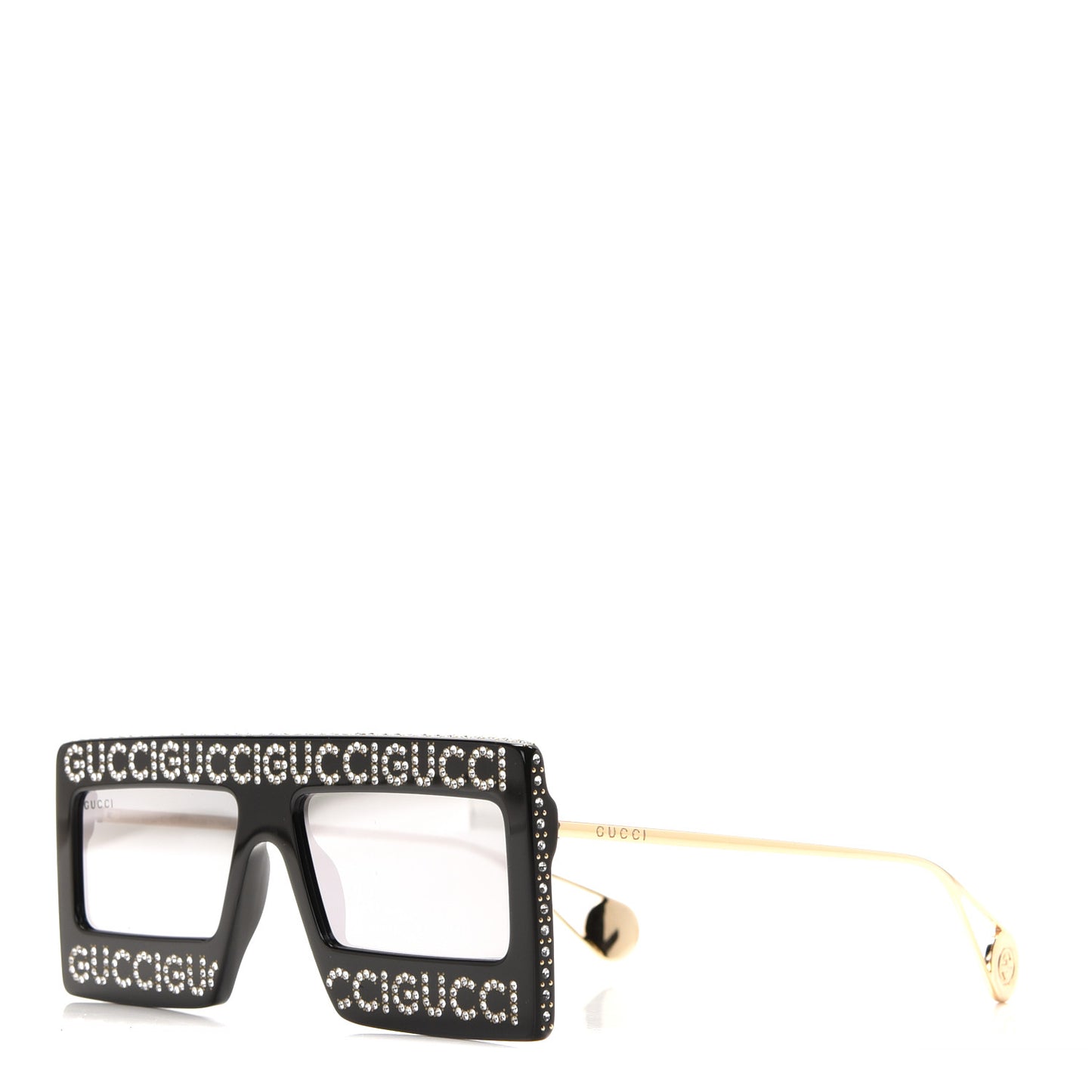 Acetate Crystal Mask-Frame Sunglasses GG0431S Black