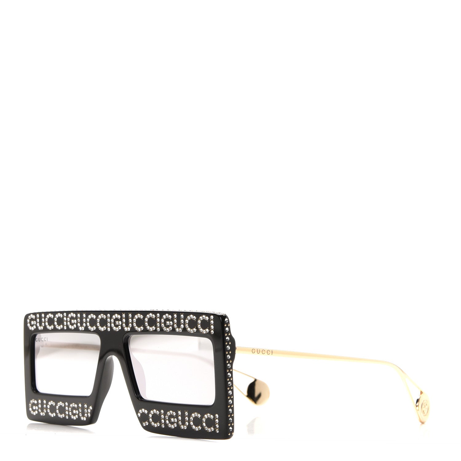 Gucci Acetate Crystal Mask-Frame Sunglasses GG0431S Black 1 of 8