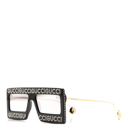 Gucci Acetate Crystal Mask-Frame Sunglasses GG0431S Black 1 of 8