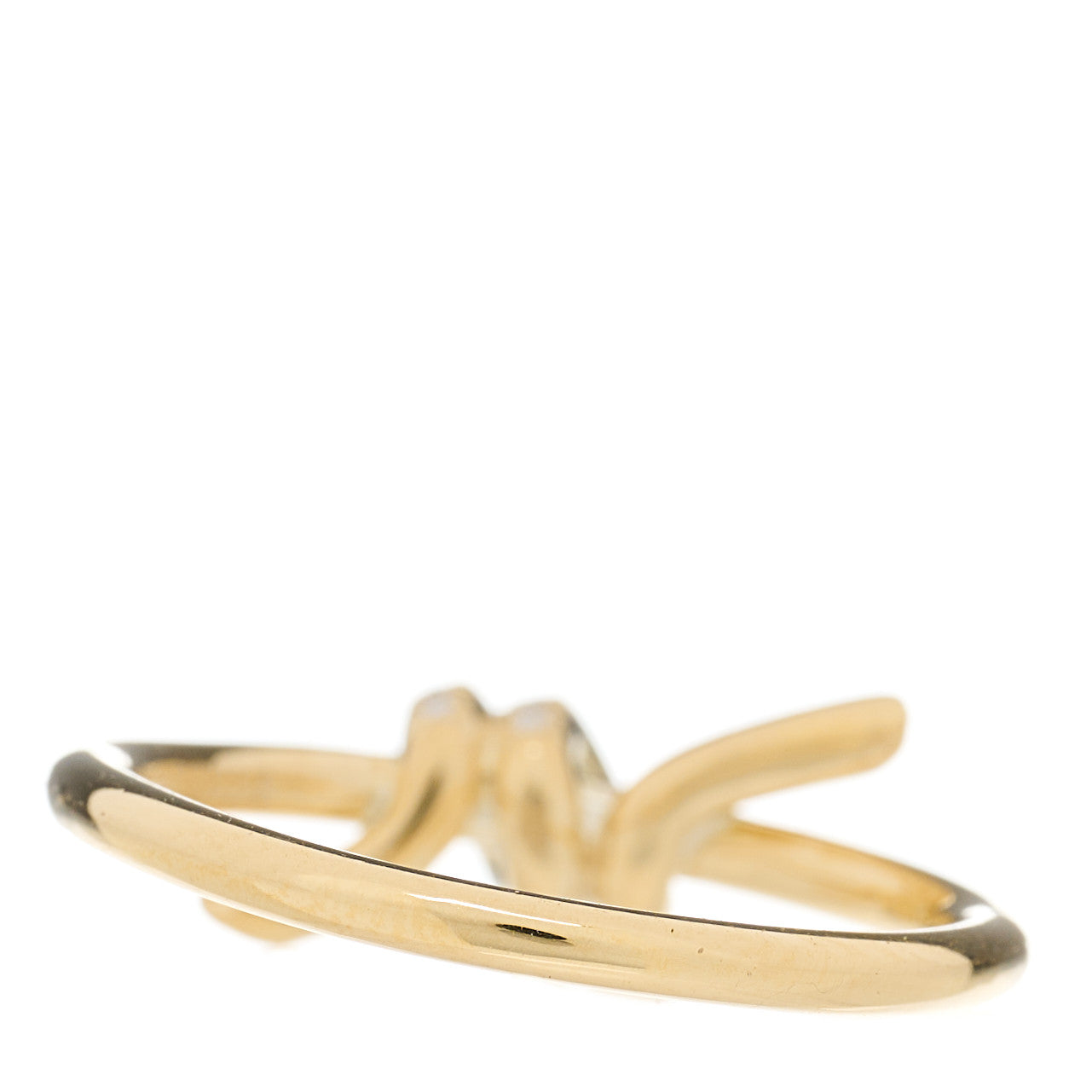 18K Yellow Gold Diamond Small Knot Ring 52 6