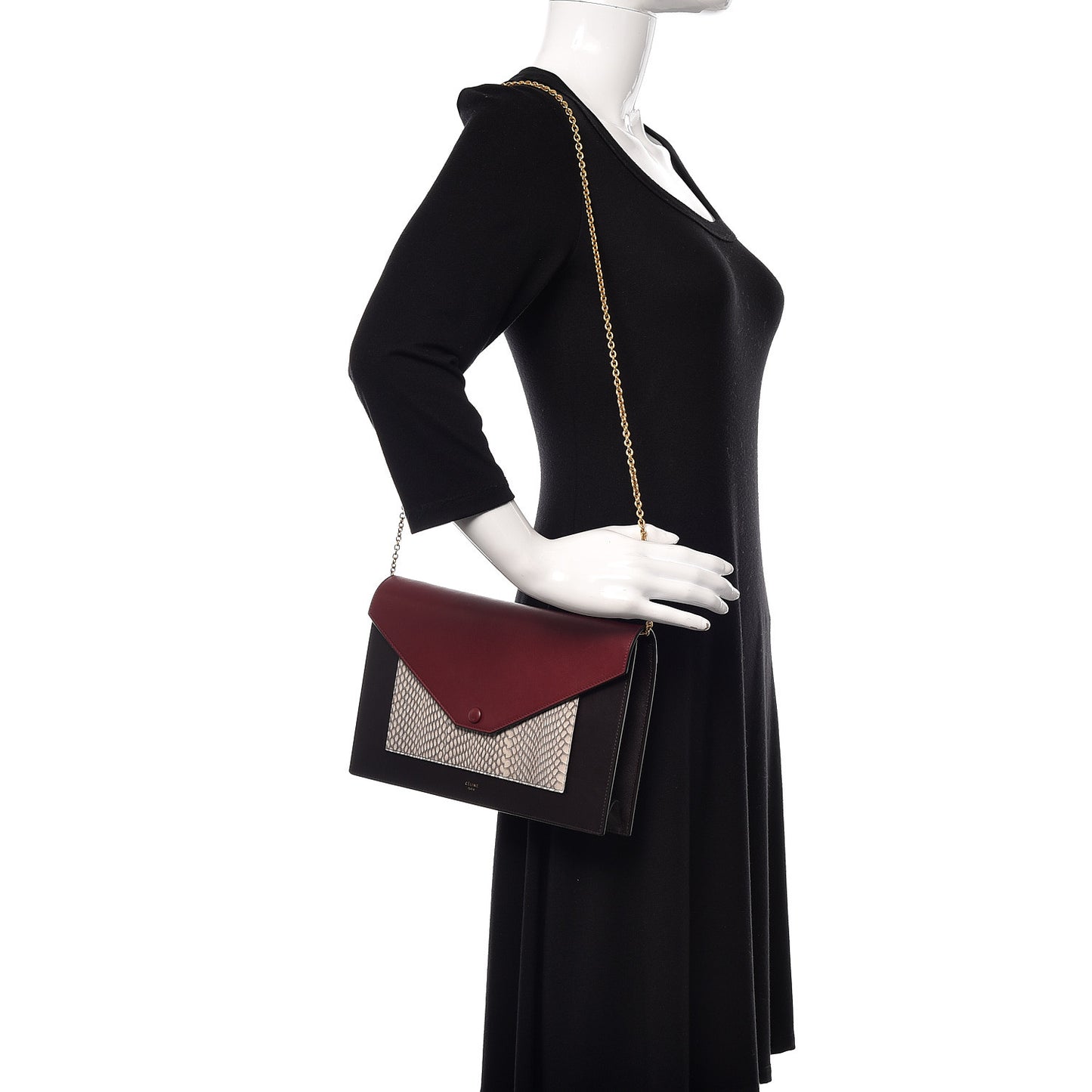 Cobra Shiny Calfskin Clutch On A Chain