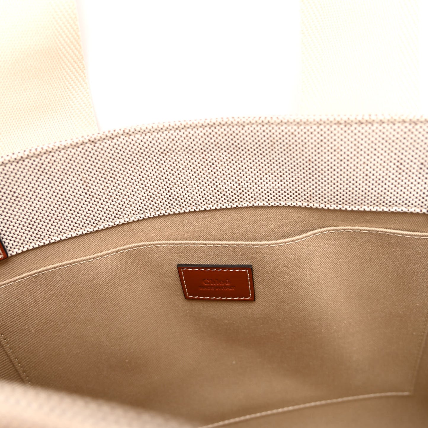 Cotton Calfskin Medium Woody Ribbon Tote White Brown