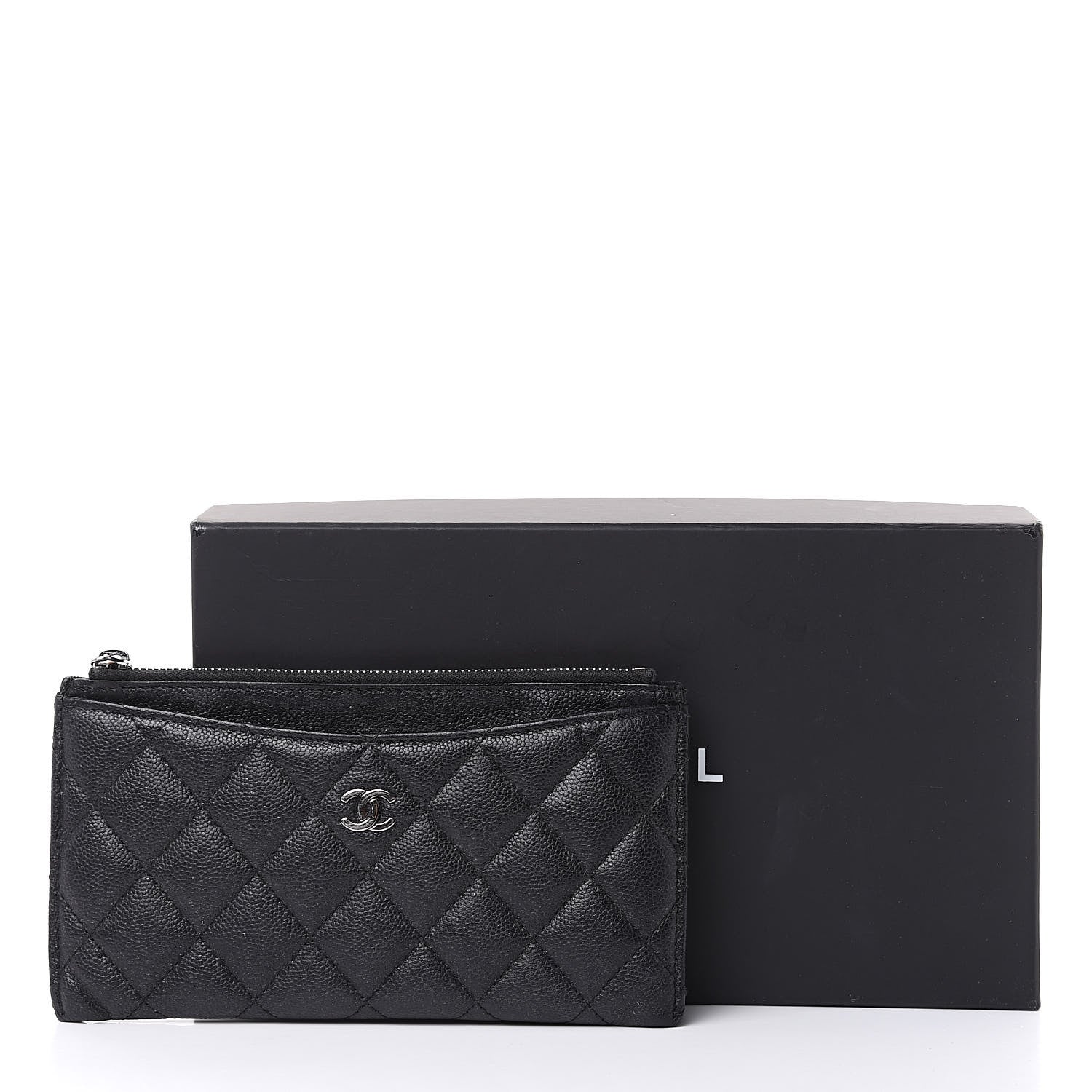 Chanel Iridescent Caviar Quilted Classic Zip Pouch Black 12 of 12