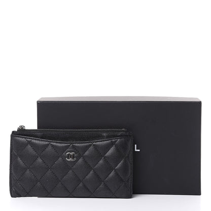 Chanel Iridescent Caviar Quilted Classic Zip Pouch Black 12 of 12