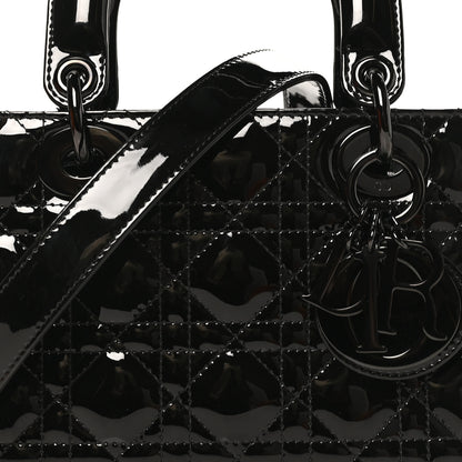 Christian Dior Ultraglossy Patent Cannage Small Lady Dior Black 8 of 10