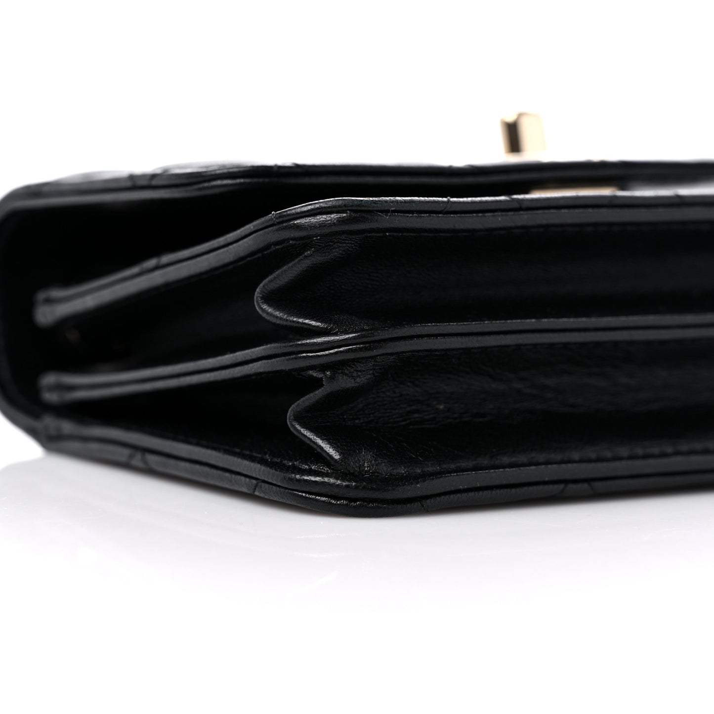 Lambskin Quilted Mini Trendy CC Wallet On Chain WOC Black