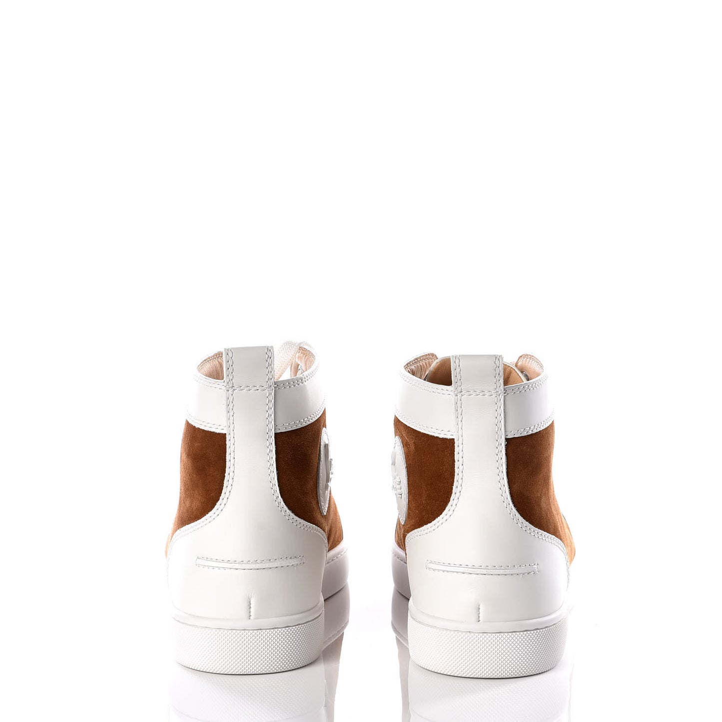 Calfskin Suede Mens Louis Spikes Flat Sneakers 41.5 White Indiana