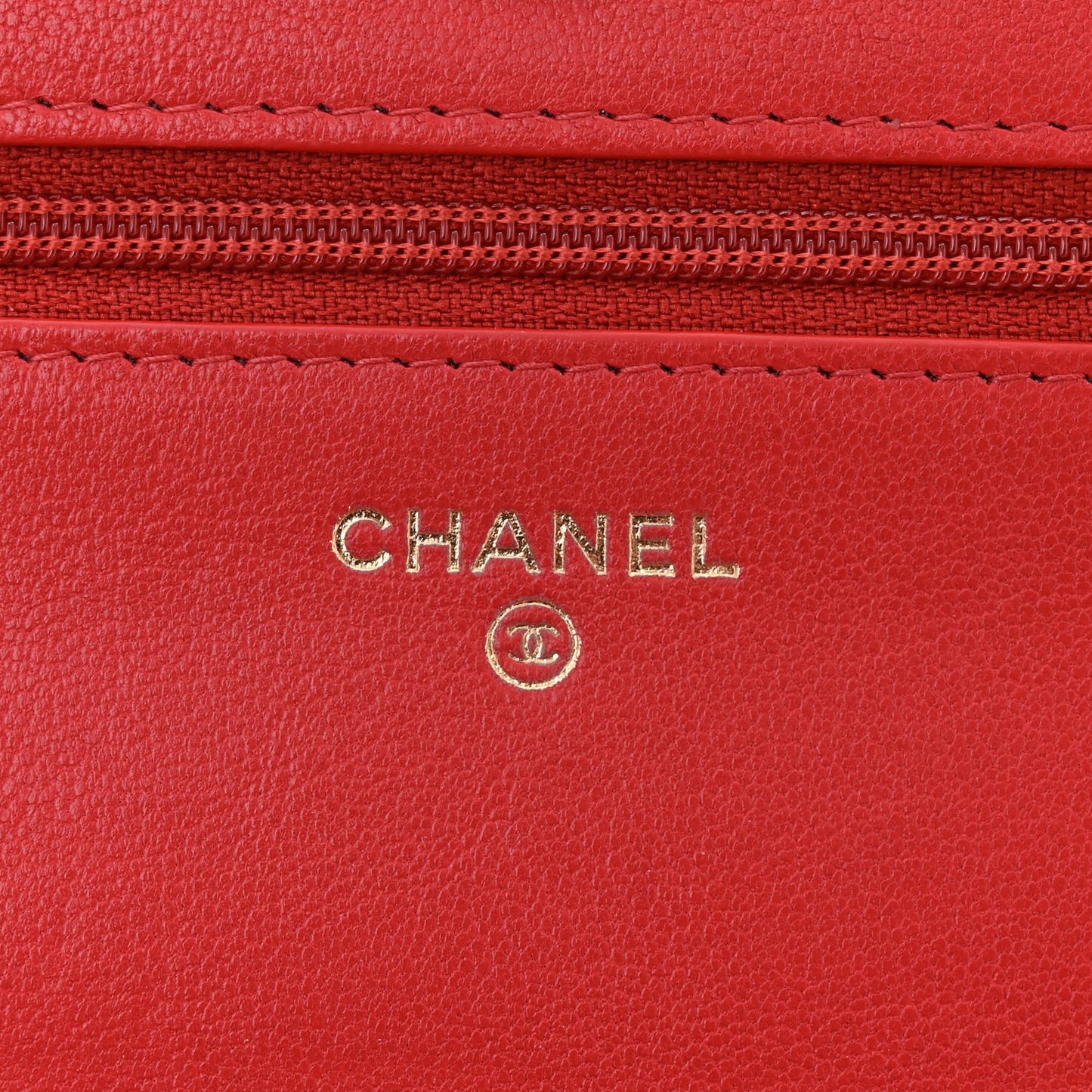 Lambskin Quilted Infinity Wallet On Chain WOC Red