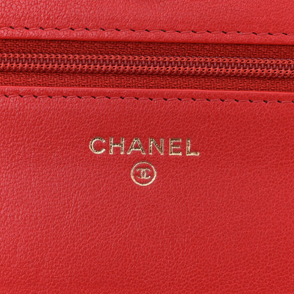Chanel Lambskin Quilted Infinity Wallet On Chain WOC Red 6 of 11