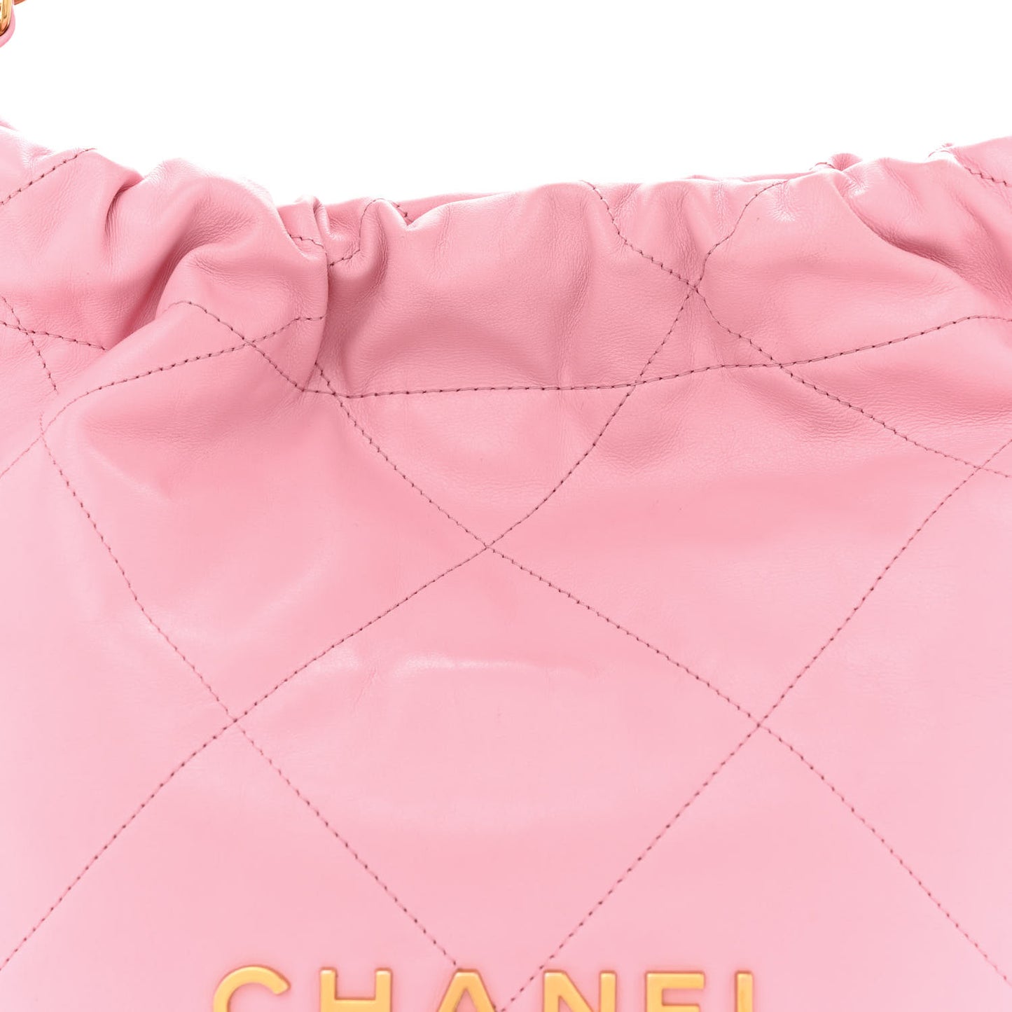 Shiny Calfskin Quilted Small Chanel 22 Light Pink