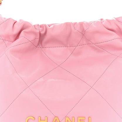 Chanel Shiny Calfskin Quilted Small Chanel 22 Light Pink 9 of 14