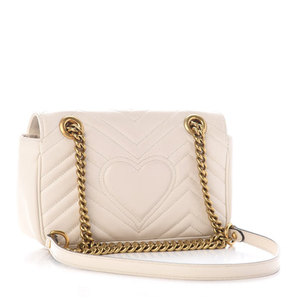 Gucci Calfskin Matelasse Mini GG Marmont Shoulder Bag White 3 of 9