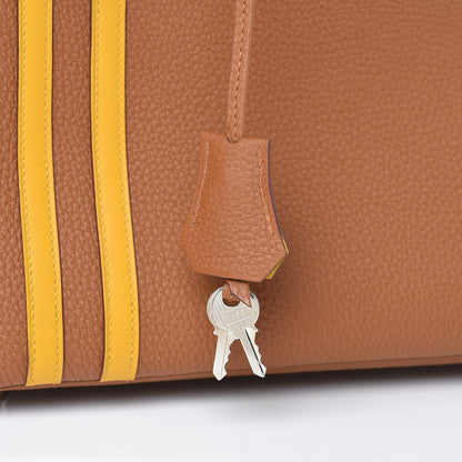Hermes Togo Swift Officier Birkin 30 Gold Ambre 26 of 33
