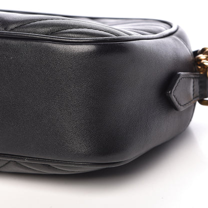 Gucci Calfskin Matelasse Small GG Marmont Chain Shoulder Bag Black 10 of 14