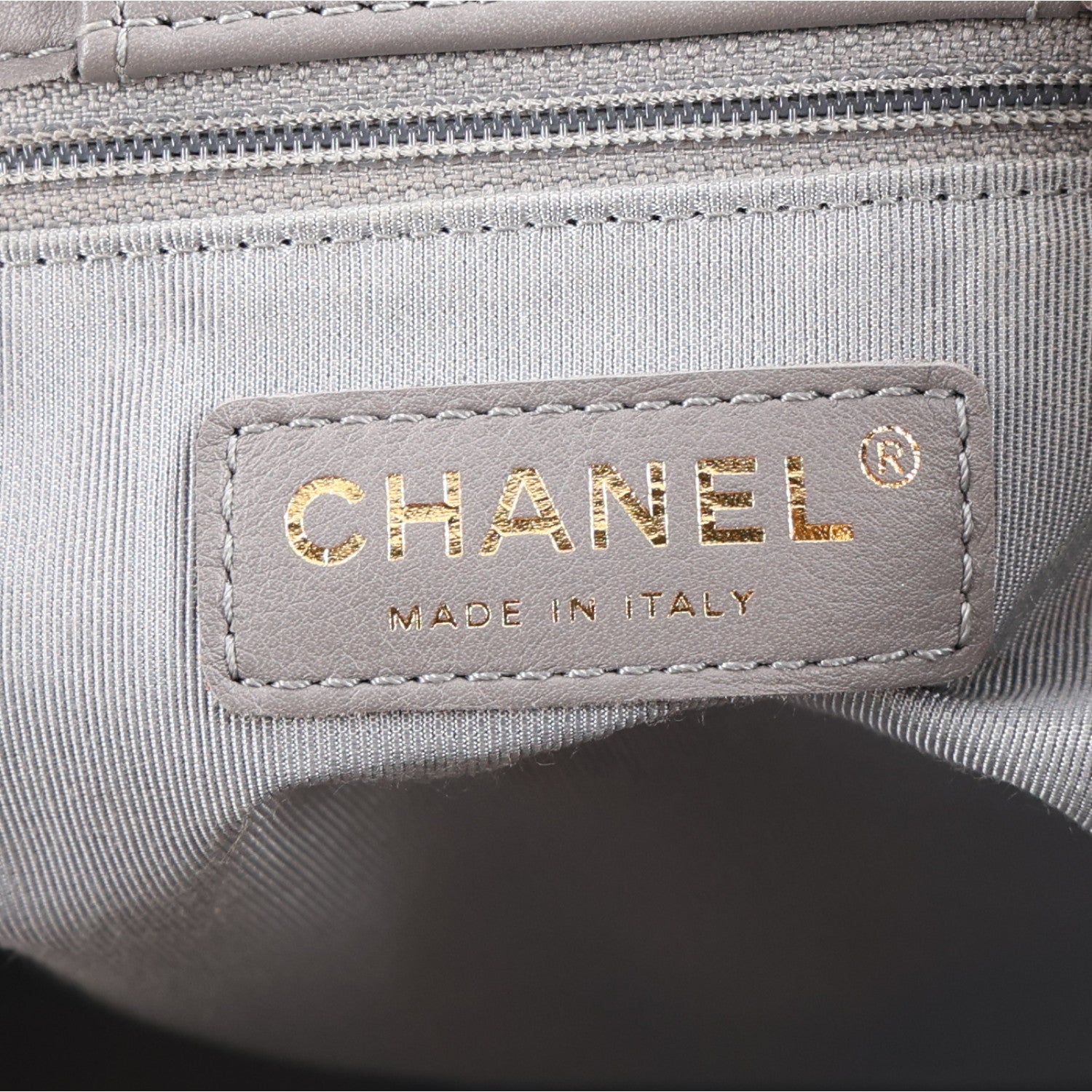 Chanel Aged Calfskin Chevron Quilted Large Classic Shopping Tote Grey 6 of 10