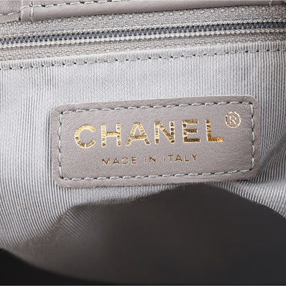 Chanel Aged Calfskin Chevron Quilted Large Classic Shopping Tote Grey 6 of 10