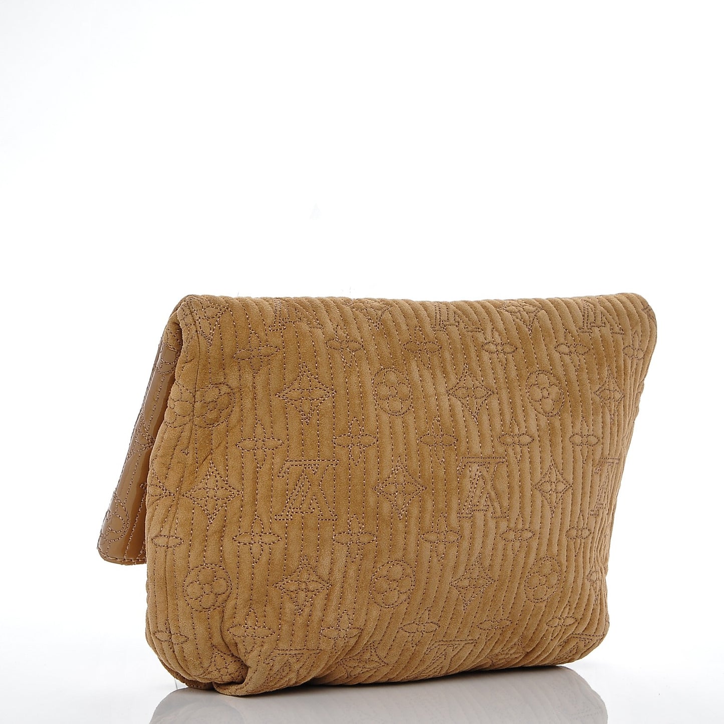 Suede Monogram Motard Afterdark Clutch Powder