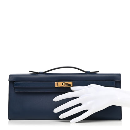 Hermes Swift Kelly Cut Clutch Pochette Bleu De Malte 2 of 11