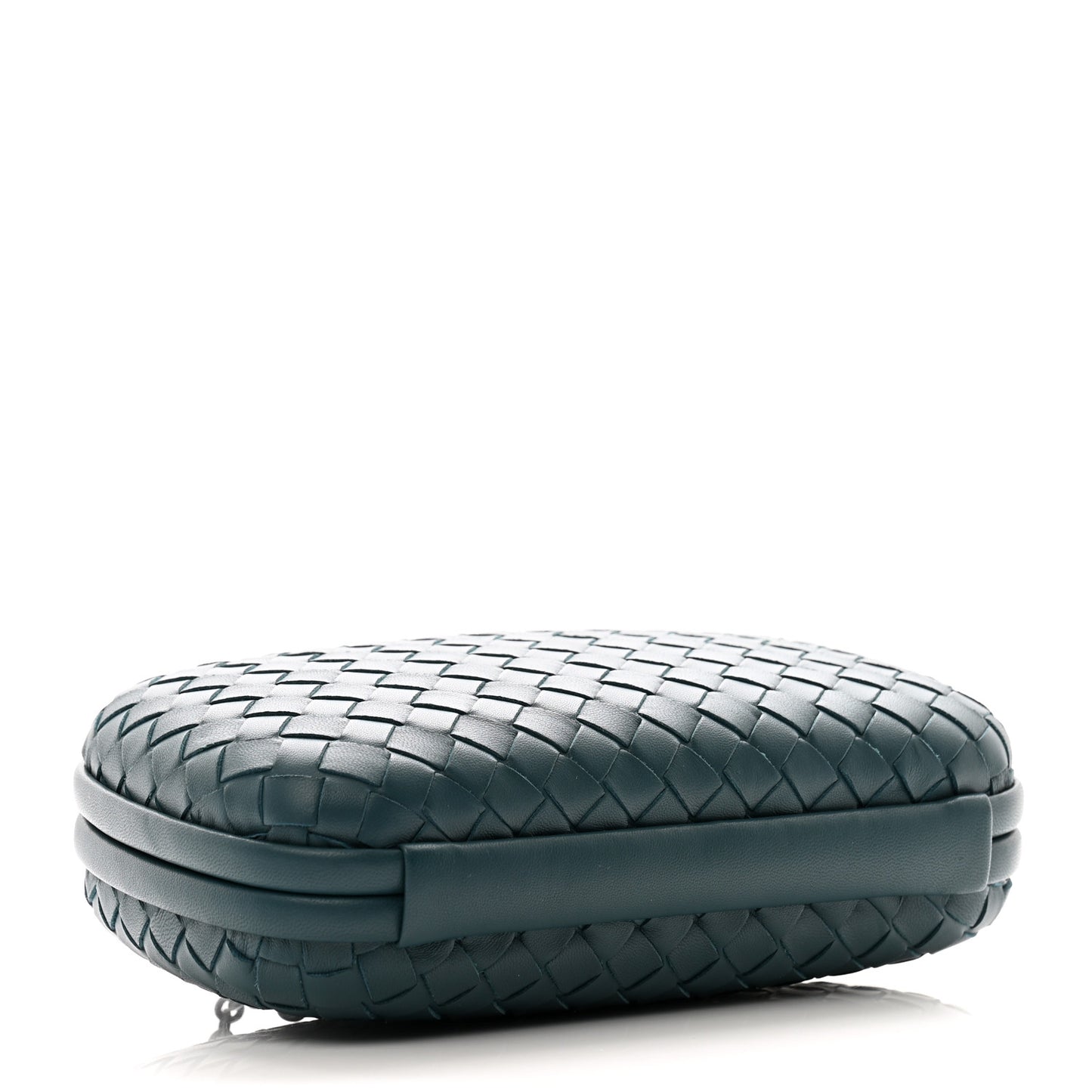 Nappa Intrecciato Chain Knot Clutch Mallard