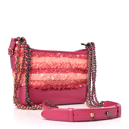 Chanel Sequin Calfskin Small Gabrielle Hobo Pink 3 of 9