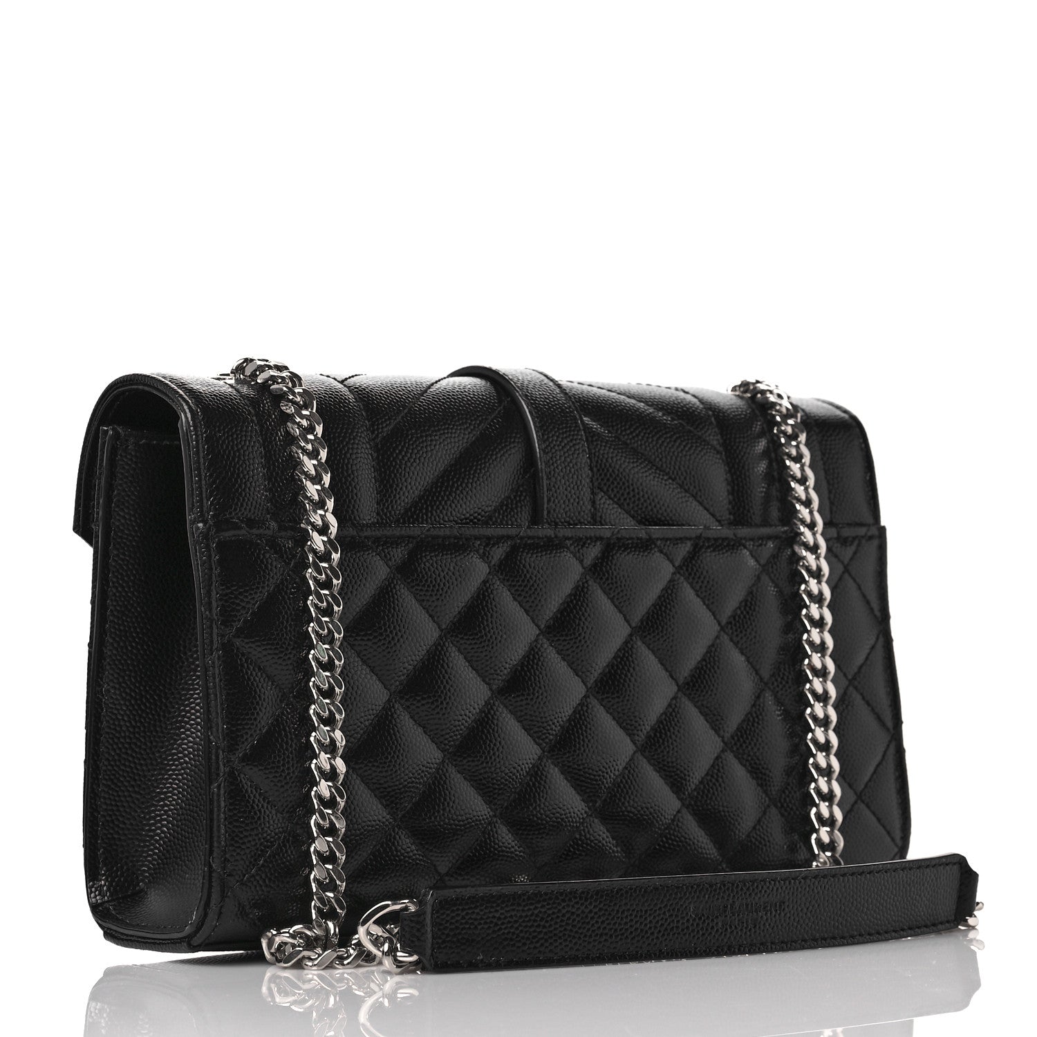 Saint Laurent Grain De Poudre Textured Mixed Matelasse Triquilt Small Monogram Satchel Black 2 of 9