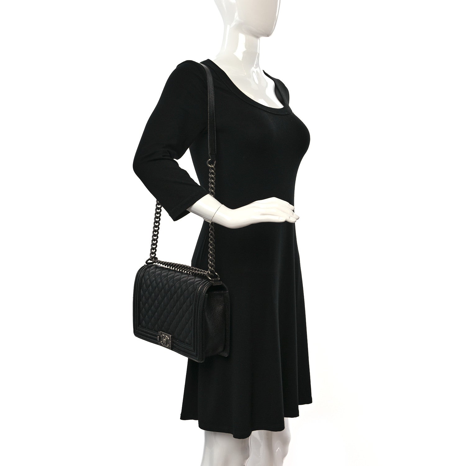 Chanel Caviar Quilted New Medium Boy Flap Black 2 of 11