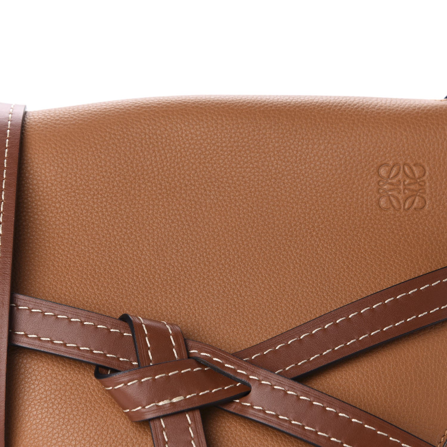 Loewe Grained Calfskin Small Gate Crossbody Bag Caramel Pecan 10 of 10