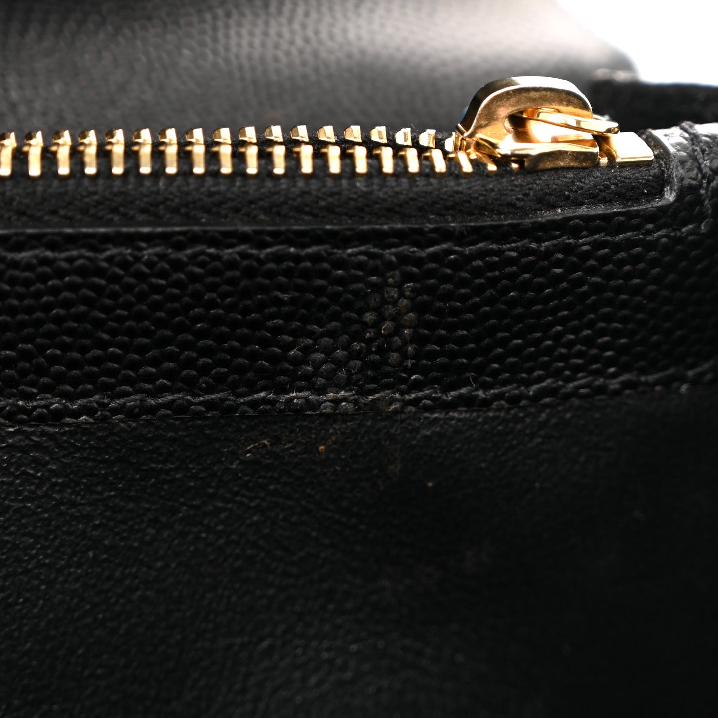 Grain De Poudre Matelasse Chevron Monogram Chain Wallet Black