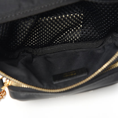 Fendi Vitello Grace Karligraphy Studded Pocket Belt Bag Black 4 of 9