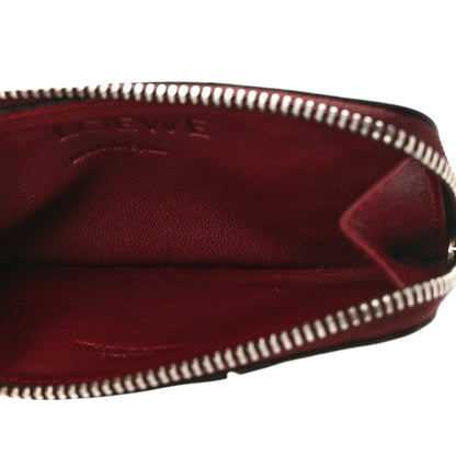 Loewe Calfskin Puzzle Colorblock Coin Card Holder Wine Garnet 5 of 8