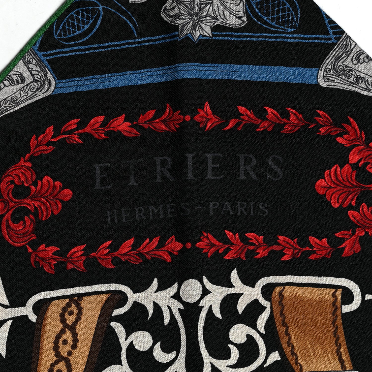 Hermes Silk Etriers Remix Application Coeur Triangle Scarf Black Multicolor 3 of 3