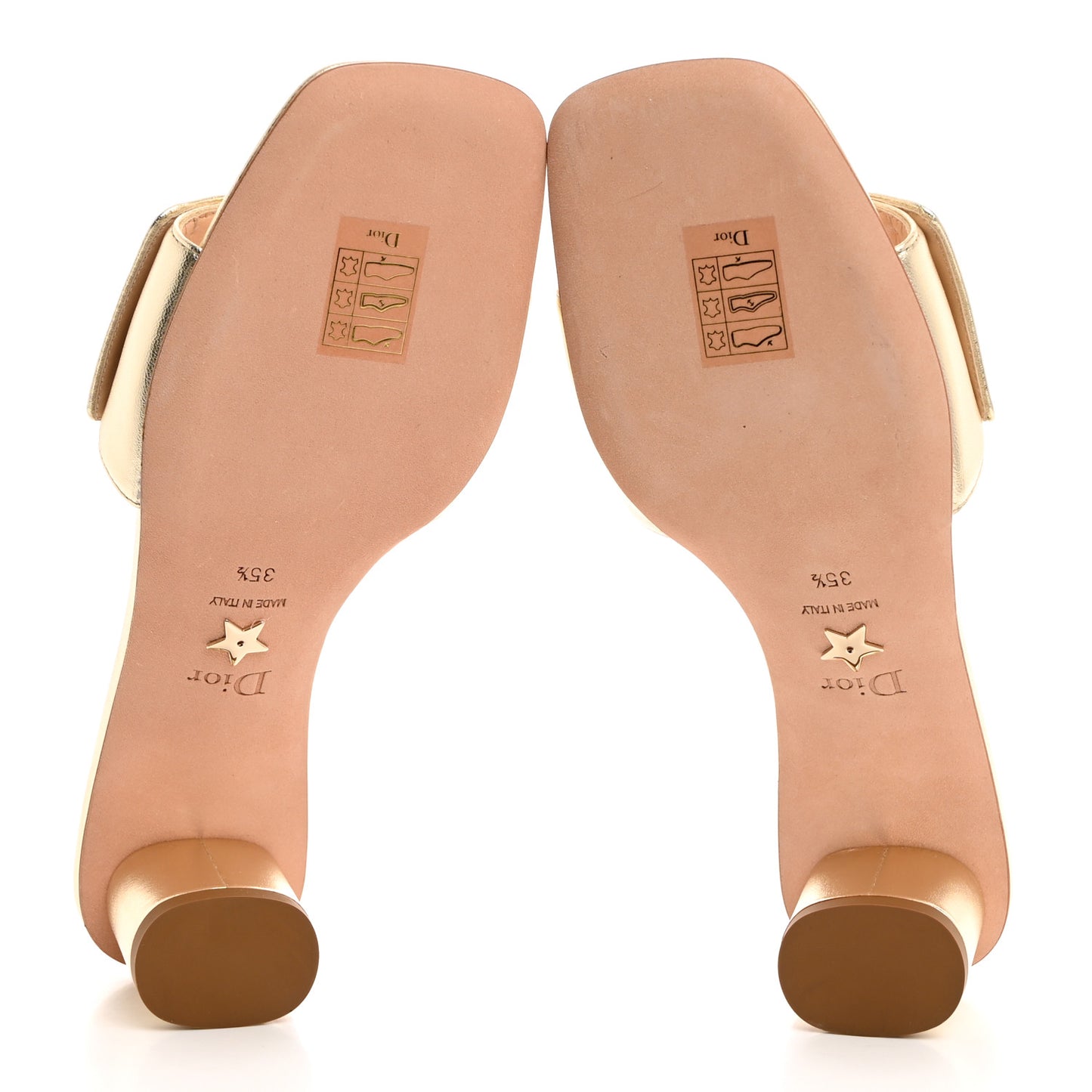 Laminated Lambskin C'est Dior 50mm Slide Sandals 35.5 Light Gold