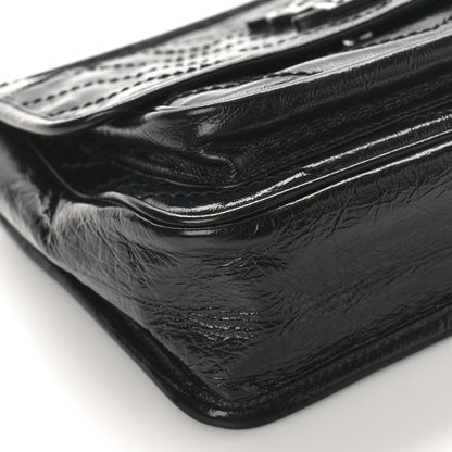 Saint Laurent Crinkled Calfskin Matelasse Monogram Baby Niki Chain Satchel Black 7 of 8