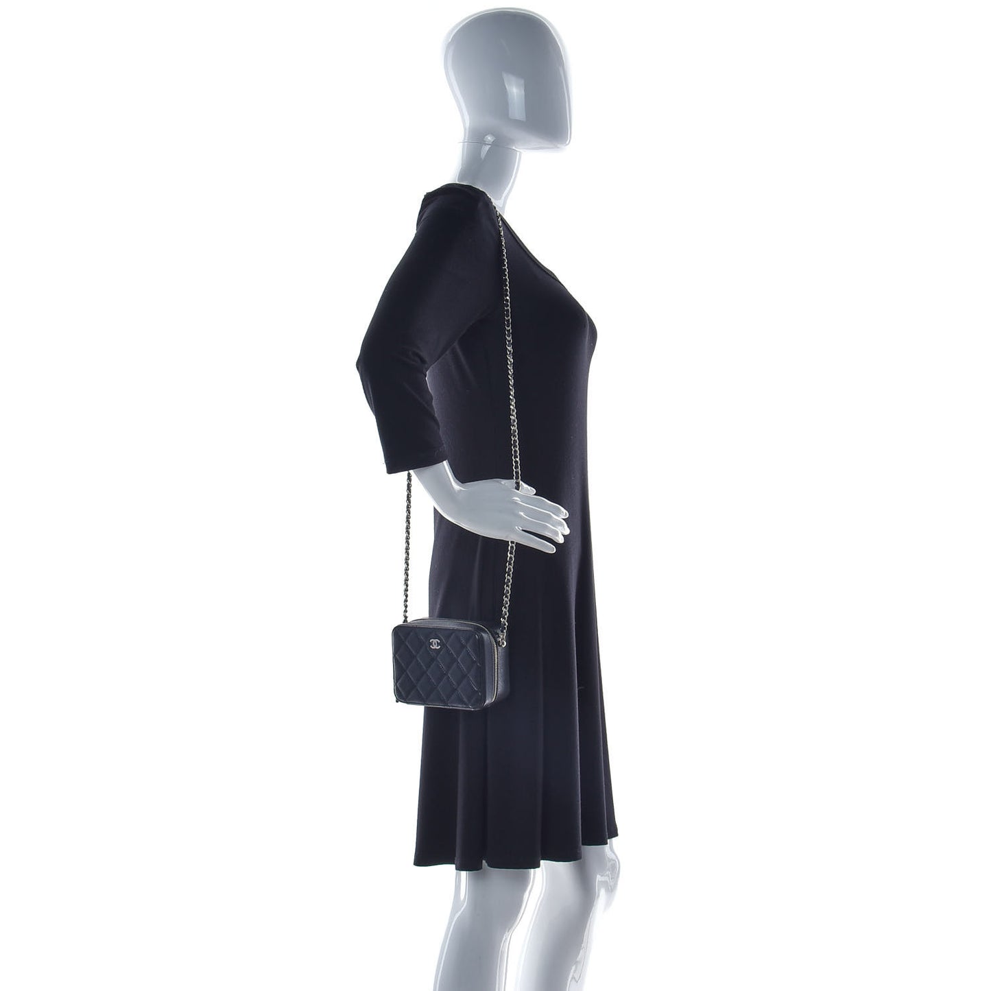 Caviar Quilted Camera Bag Black