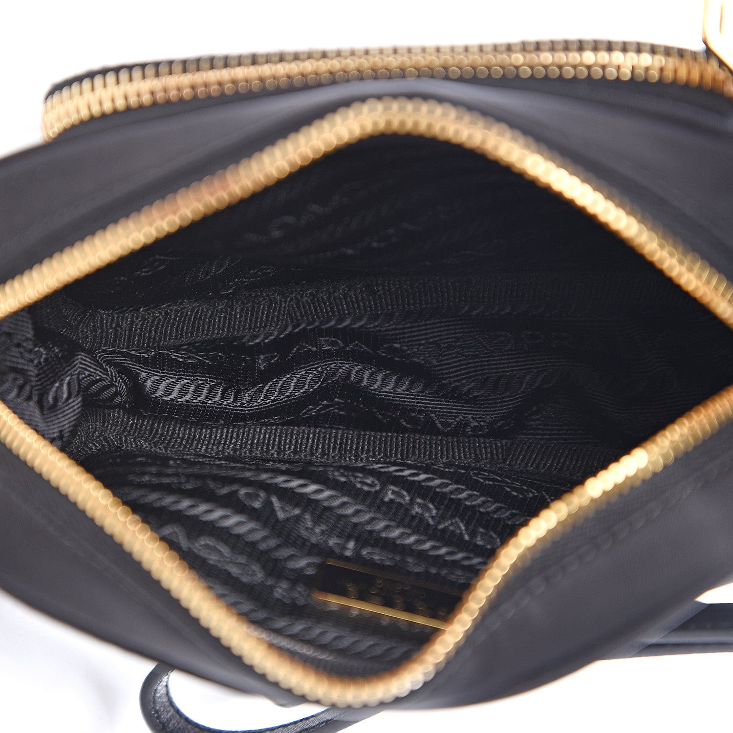 Prada Tessuto Nylon Saffiano Convertible Crossbody Wristlet Black 4 of 8