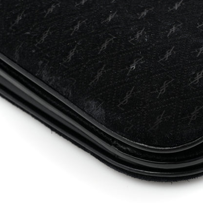 Saint Laurent Suede All-Over Monogram Small Le Monogramme Satchel Black 18 of 19