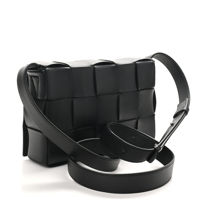 Bottega Veneta Lambskin Maxi Intrecciato Cassette Crossbody Bag Black 3 of 9