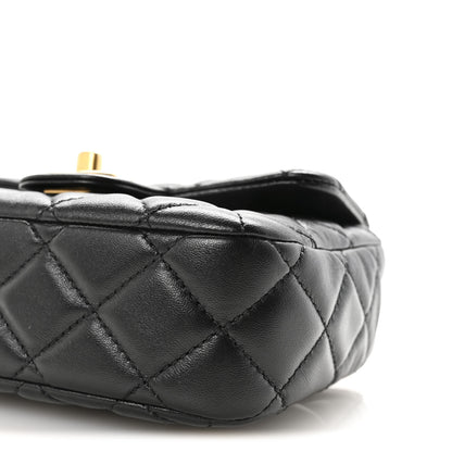 Chanel Lambskin Enamel Quilted Mini Coco Hearts Square Flap Black 10 of 11