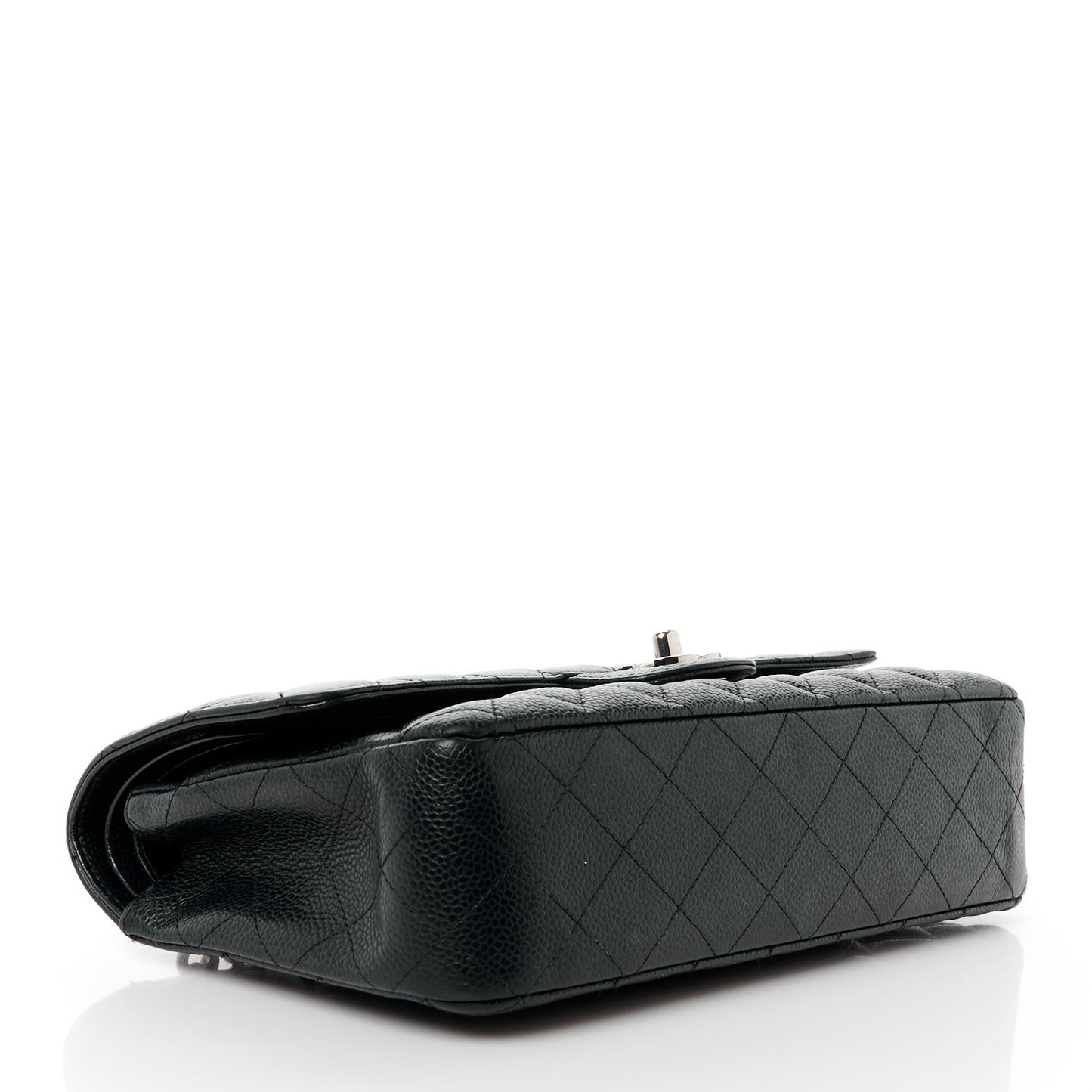 Caviar Quilted Medium Double Flap Bijoux Chain Black