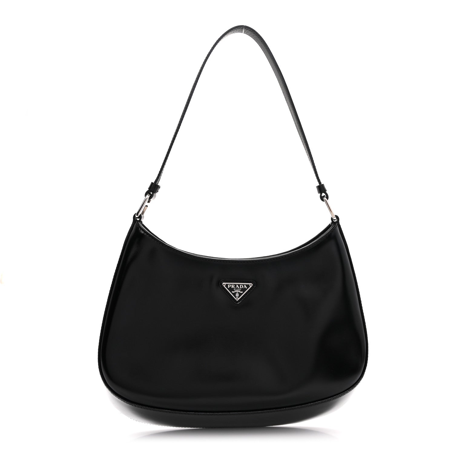 Prada Spazzolato Cleo Shoulder Bag Black 1 of 10